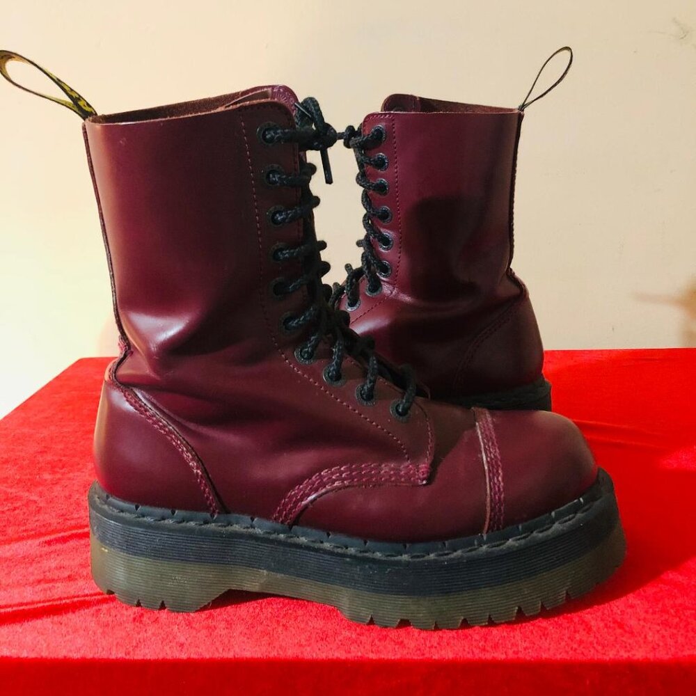 Dr. Martens Oxblood Crazy Bomb 10-Eyelet Boot Rare Vintage EUC Sz 8W, 7M